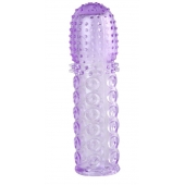 Насадка гелевая фиолетовая с точками, шипами и наплывами - 13,5 см. - Toyfa Basic - в Копейске купить с доставкой