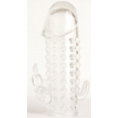 Гелевая прозрачная насадка с 2 отростками - 13 см. - Toyfa Basic - в Копейске купить с доставкой