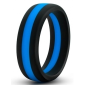 Черно-синее эрекционное кольцо Silicone Go Pro Cock Ring - Blush Novelties - в Копейске купить с доставкой