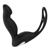 Черный вибромассажер простаты P-PLEASER W ERECTION ENHANCE - Dream Toys - в Копейске купить с доставкой