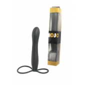 Черная насадка на пенис для двойной стимуляции Mojo BlackJack - 15 см. - Seven Creations - в Копейске купить с доставкой