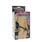 Мужской фаллопротез с вибрацией ROBOTIC MALE STRAP-ON BLACK - 17 см. - Seven Creations - купить с доставкой в Копейске