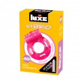 Розовое эрекционное виброкольцо Luxe VIBRO  Ужас Альпиниста  + презерватив - Luxe - в Копейске купить с доставкой