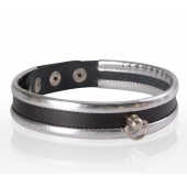 Узкий серебристо-черный ошейник - Sitabella - купить с доставкой в Копейске