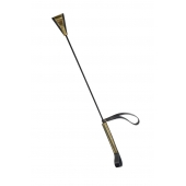 Черно-золотистый стек с хлопушкой из кожи - 62 см. - Sitabella - купить с доставкой в Копейске