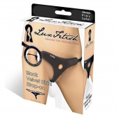 Черные плюшевые трусики для страпона - Lux Fetish - купить с доставкой в Копейске