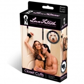 Черные фиксаторы с креплением к двери - Lux Fetish - купить с доставкой в Копейске