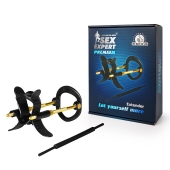 Черно-золотистый экстендер для пениса Sex Expert - Sex Expert - в Копейске купить с доставкой