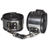 Эффектные серебристо-черные наручники с металлическим блеском - Sitabella - купить с доставкой в Копейске