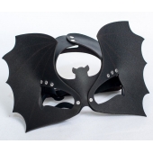 Черная кожаная маска на глаза  Летучая мышь - Sitabella - купить с доставкой в Копейске