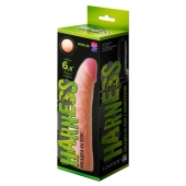 Телесная изогнутая насадка на Harness с коннектором GREEN LINE - 18 см. - LOVETOY (А-Полимер) - купить с доставкой в Копейске