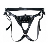 Черный пояс-трусики с насадкой  Soft-Принц  - 17 см. - LOVETOY (А-Полимер) - купить с доставкой в Копейске