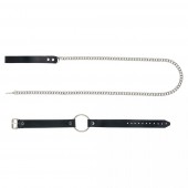 Черный поводок и чокер с кольцом Rada - Rebelts - купить с доставкой в Копейске