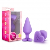 Фиолетовая анальная пробка Naughty Candy Heart Do Me Now - 8,9 см. - Blush Novelties - купить с доставкой в Копейске