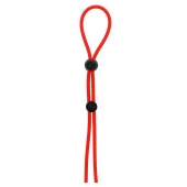 Красное лассо на пенис с двумя бусинами STRETCHY LASSO CAGE - Dream Toys - в Копейске купить с доставкой