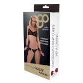 Красно-чёрные наручники на металлической цепочке - Blush Novelties - купить с доставкой в Копейске