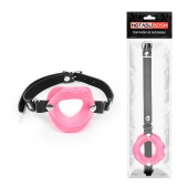 Розовый кляп-губки на черном ремешке - Notabu - купить с доставкой в Копейске