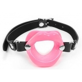 Розовый кляп-губки на черном ремешке - Notabu - купить с доставкой в Копейске