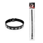 Черный ошейник с серебристыми ромбиками - Notabu - купить с доставкой в Копейске