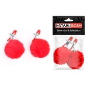 Зажимы для сосков с красным пушком - Notabu - купить с доставкой в Копейске