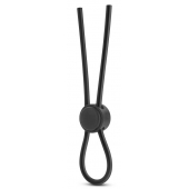 Черное силиконовое лассо на пенис SILICONE LOOP COCK RING - Blush Novelties - в Копейске купить с доставкой