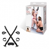 Чёрный набор для фиксации у двери - Lux Fetish - купить с доставкой в Копейске