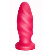 Розовая анальная пробка с рельефом - 12,9 см. - LOVETOY (А-Полимер)