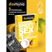 Презервативы для орального секса DOMINO Sweet Sex с ароматом тропических фруктов - 3 шт. - Domino - купить с доставкой в Копейске