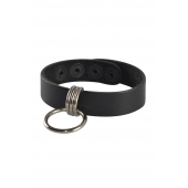 Черный кожаный браслет с подвесным колечком - Sitabella купить с доставкой