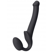 Черный безремневой страпон Silicone Bendable Strap-On S - Strap-on-me - купить с доставкой в Копейске