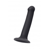 Черный фаллос на присоске Silicone Bendable Dildo M - 18 см. - Strap-on-me - купить с доставкой в Копейске