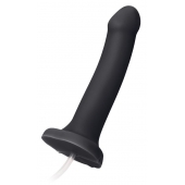 Черный фаллос с имитацией эякуляции Silicon Cum Dildo L - 19,6 см. - Strap-on-me - купить с доставкой в Копейске