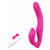 Ярко-розовый безремневой страпон REMOTE DOUBLE DIPPER - 22 см. - Dream Toys - купить с доставкой в Копейске
