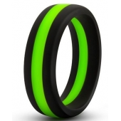 Черно-зеленое эрекционное кольцо Silicone Go Pro Cock Ring - Blush Novelties - в Копейске купить с доставкой