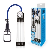 Прозрачная вакуумная помпа Sex Expert с манометром - Sex Expert - в Копейске купить с доставкой