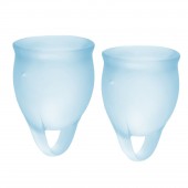 Набор голубых менструальных чаш Feel confident Menstrual Cup - Satisfyer - купить с доставкой в Копейске