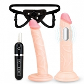 Регулируемые трусики с 2 насадками - 16 и 15 см. - Lux Fetish - купить с доставкой в Копейске