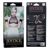 Черные мягкие наручники Entice French Cuffs с цепью - California Exotic Novelties - купить с доставкой в Копейске