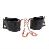 Черные мягкие наручники Entice French Cuffs с цепью - California Exotic Novelties - купить с доставкой в Копейске