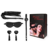 Эротический набор в черном цвете: маска, кляп, пэстисы, плётка - Notabu - купить с доставкой в Копейске