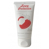 Лубрикант на водной основе с ароматом малины Love Protection Strawberry - 50 мл. - Lola Games - купить с доставкой в Копейске