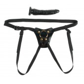 Чёрный с золотом женский страпон Designer Strap-On - Pipedream - купить с доставкой в Копейске