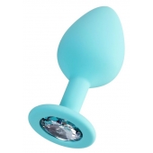 Мятная анальная втулка Brilliant с прозрачным кристаллом - 8 см. - ToyFa - купить с доставкой в Копейске