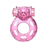 Розовое эрекционное кольцо с вибрацией Pink Bear - Baile - в Копейске купить с доставкой
