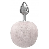 Серебристая анальная пробка с белым пушистым хвостиком Twinkle - Lola Games - купить с доставкой в Копейске