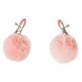 Зажимы на соски Angelic с розовыми меховыми шариками - Lola Games - купить с доставкой в Копейске