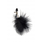 Зажимы на соски с черным пухом Euphoric - Lola Games - купить с доставкой в Копейске