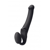 Черный безремневой вибрострапон Silicone Bendable Strap-On M - Strap-on-me - купить с доставкой в Копейске