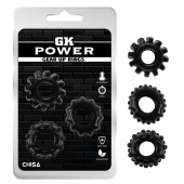 Набор из 3 черных эрекционных колец Gear Up Rings - Chisa - в Копейске купить с доставкой