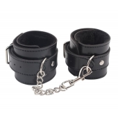 Черные оковы на ноги Obey Me Leather Ankle Cuffs - Chisa - купить с доставкой в Копейске